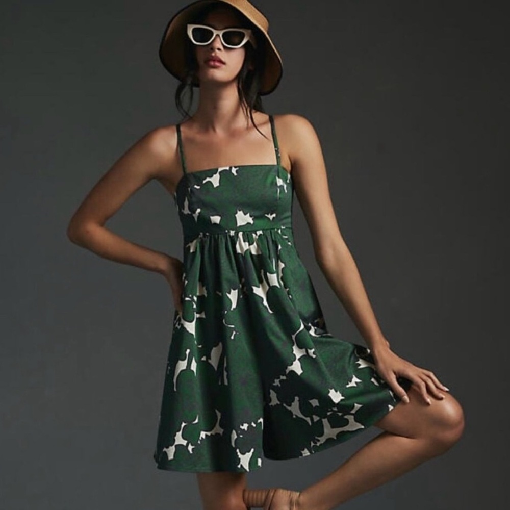Anthropologie Hutch Green and White Women's Romper